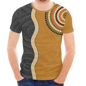 T-shirt pour homme en polyester 100% écologique, de grande taille, ample, de style aborigène, à points, personnalisé, best-seller - Product Image 1