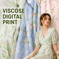 Tissu sergé imprimé 100 % rayonne filée en usine pour robes de filles et de femmes avec motif diamant