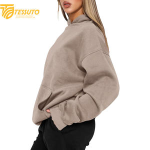 เสื้อครอปไซส์ใหญ่พิเศษสำหรับผู้หญิงเสื้อมีฮู้ดแฟชั่นผ้าฝ้าย100% สั้นโอเวอร์ไซส์สำหรับผู้หญิง - Product Image 3