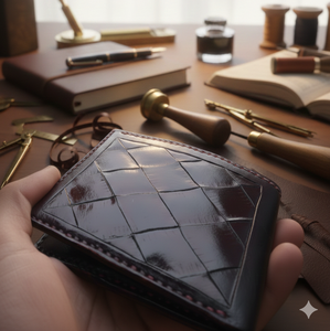 Cartera de Cuero Genuino Personalizada con Bloqueo RFID para Tarjetas de Crédito, Grabada, de Cuero Curtido Vegetal, con Cierre Abierto de 4 Pulgadas, Moda Masculina - Product Image 6