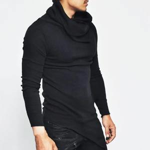 100% coton hommes manches longues décontracté respirant bases, coton mélangé sweats à capuche pour homme - Product Image 5