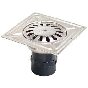 Sifone in Acciaio Inossidabile 100x100 mm. Toma da 38 mm. - Product Image 1
