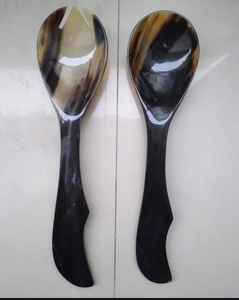 Ensemble de cuillères en corne de buffle écologiques, ustensiles de cuisine faits à la main, ensemble de cuillères en corne de buffle pour les épices, la cuisine et le service de nourriture, taille personnalisée - Product Image 3