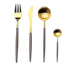 Ensemble de couverts de qualité alimentaire en laiton avec poignée en émail gris clair pour l'utilisation de la nourriture de table de l'hôtel et du restaurant - Product Image 3