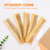 Ensemble de peignes professionnels Brosses à cheveux en bois à dents larges Peignes à cheveux avec logo privé avec emballage en boîte