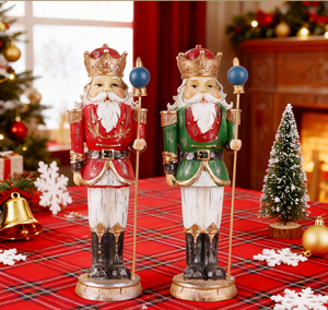 Wholesale Resin Nutcracker Soldier Figurine - Christmas <strong>King</strong> Nutcracker Ornament <strong>Xmas</strong> Tabletop Gift - Product Image 2
