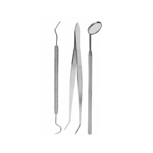 Juego de limpieza dental para el cuidado bucal con espejo y pinzas de extracción instrumentos de limpieza y examen de acero inoxidable para dentista - Product Image 1