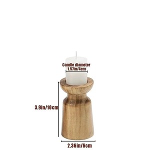 Portavelas de Pilar de Madera de Estilo Moderno y Calidad Premium con Detalles Tallados para Interiores de Hogar de Lujo Disponible al Mejor Precio - Product Image 4