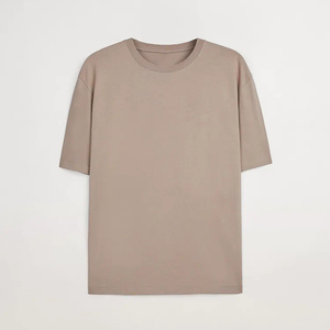 Vente en gros de t-shirts 100% coton à épaules tombantes de luxe de qualité simple et impression personnalisée grande taille pour hommes - Product Image 4