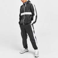 Conjunto de Chaqueta y Pantalones con Cierre, Nuevo, Personalizado, con Ribete Reflectante, Traje Deportivo de Nailon, Cortavientos, Conjunto de 2 Piezas, Traje para Correr