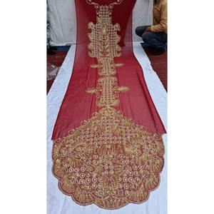 100% pure soie perlée à la main Jacquard tissu somalien mariée Dirac tissé transparent matériel pour filles fête et robes de mariée en gros - Product Image 6