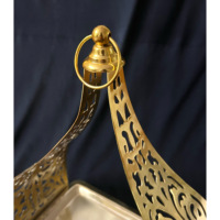 Plateau de service décoratif multifonctionnel en métal doré brillant, style turc moderne, idéal pour restaurants, Ramadan, mariages - Vente chaude directe usine