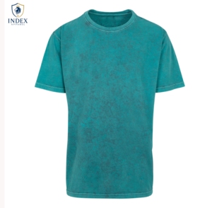 Index Apparel Men's Teal Cotton <b>T</b>-<b>Shirt</b> O-<b>Neck</b> Short Sleeve Casual Regular Fit Washed Solid Jersey Knitted - Product Image 1