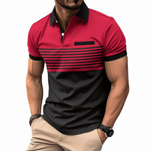 Polo bordado para hombre de manga corta de algodón de impresión personalizada de lujo Pima algodón Polo camiseta Casual Fit - Product Image 5