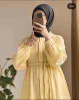 Ensemble Abaya Deux Pièces Modeste Simple et Uni en Lin, Blouse et Pantalon, Vêtements Islamiques pour Femmes Musulmanes, Vente en Gros Inde Malaisie Dubaï, Prix Bas