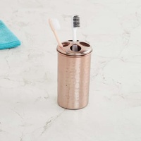 Porte-brosse à dents en acier, support pour dentifrice, organisateur, porte-brosse blanc, mug, toucher doux, montage mural, argenté