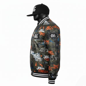 Polyester Satin femmes Bomber veste Streetwear couleur Olive Graffiti Logo personnalisé broderie chaleur impression femmes Bomber vestes - Product Image 5