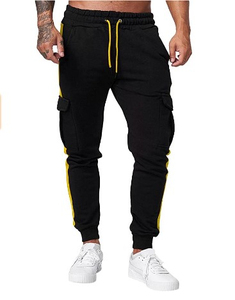 Pantalones de chándal de algodón 100% de alta calidad para hombre, pantalón informal ligero de gran tamaño con parte superior de lana con patrón recto de cintura media - Product Image 1