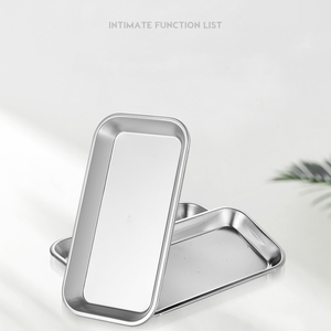 Meilleur prix plateaux pour instruments chirurgicaux manuels plaque carrée dentaire en acier inoxydable certifié CE plateau plat miroir servant au traitement - Product Image 3