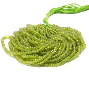 Nueva llegada Peridot Smooth Rondelle Cuentas de piedras preciosas sueltas 5-6mm Piedra natural Agujero grande Cuentas pulidas para la fabricación de joyas a granel - Product Image 5