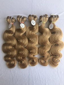 Cambodian Cuticle Aligned Remy Virgin 20" <b>Body</b> <b>Wave</b> Bundle Single Donner #10 Colour Indian Hair Christmas Wholesale Vendor - Product Image 2