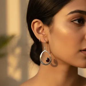 925 <b>Silver</b> <b>Drop</b> <b>Earrings</b> for Women Gold Plating Cute Teardrop Style Featuring Amethyst Quartz Pearl Diamond Main Garnet Gift - Product Image 1