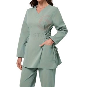 Wholesale High Quality Customized Logo <b>Scrub</b> <b>Sets</b> Stretch Nurse Hospital <b>Scrubs</b> Suit Tops Medical Uniforms for Women Needle - Product Image 1