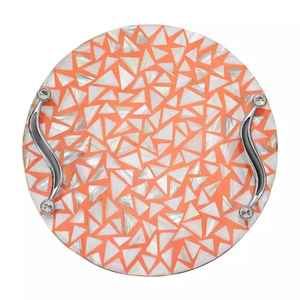 Arabic-inspired Mother Pearl Inlay <b>Mirror</b> Resin Serving <b>Tray</b> Handcrafted Single-tier Modern Luxury Design Perfect Elegant - Product Image 5