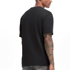 Camiseta transpirable de buena calidad para hombre, camisetas de algodón 100% con cuello grueso, Camiseta lisa de gran tamaño con cuello redondo para hombre - Product Image 5