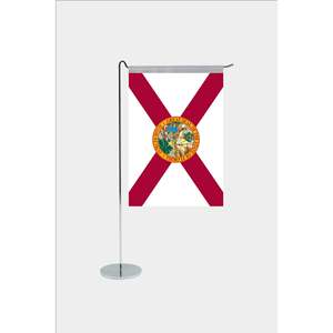 Florida <b>for</b> State Custom L-Shaped Desk <b>Flag</b> Digital Printing Polyester Cloth with Aluminum <b>Pole</b> <b>for</b> Education - Product Image 1