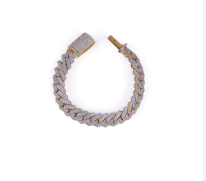 Bracelet tennis en diamant brun plaqué or rose 14 carats, argent 925, bracelet halo en diamant baguette - Product Image 1