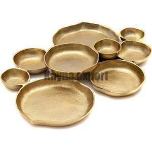 Tazón Cluster, Chapado en Oro, Acabado en Esmalte Blanco, Pulido, Artesanía en Metal, Moderno, de Lujo, para Fiestas, Multiusos - Product Image 2