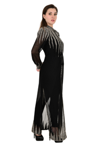 Abaya Musulmana Turca de Lujo, Estilo Dubai, con Cuentas Hechas a Mano, Bordados y Apliques, Larga hasta el Suelo, Gran Venta 2025 - Product Image 4