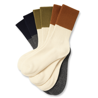 Conception libre personnalisé 2 tons Style Vintage chaussettes coton équipage chaussettes pour hommes femmes ODM Logo personnalisé mode robe sport quotidien porter