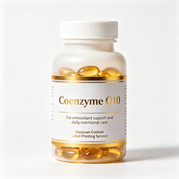 Étiquettes personnalisées Haoxuan pour flacons de coenzyme Q10, autocollants imprimés étanches avec estampage à chaud doré pour l'emballage de produits de suppléments
