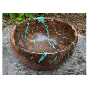 Design en résine vert foncé de luxe finition originale bol en bois de haute qualité décoration de table - Product Image 2