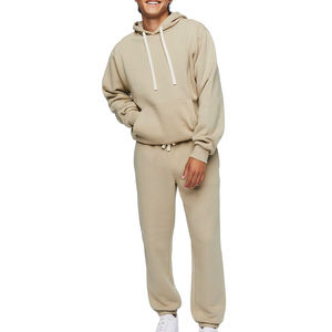 Ensemble sweat à capuche et pantalon de survêtement unisexe 100% coton de haute qualité Survêtement blanc lourd grande taille pour l'été avec logo personnalisé - Product Image 2