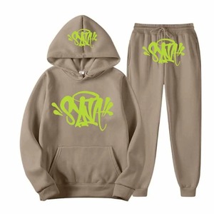 Alta calidad tendencia marca hombres algodón polar Unisex Sudadera con capucha estampado de moda Sudadera con capucha y pantalones de chándal de dos piezas chándales de manga larga - Product Image 4