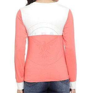 Camisetas de Manga Larga Personalizadas con Logotipo para Mujer, Casuales, Ecológicas, 100% Algodón, Nuevo Diseño, Última Moda, Gran Venta - Product Image 3