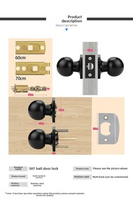 Key-Operated thép không gỉ bóng-loại ba-bar khóa cho phòng ngủ trong nhà văn phòng Phòng phòng khách cửa trống bóng khóa - Product Image 4