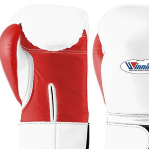 Guantes de Boxeo Profesionales de Cuero Blanco y Rojo con Velcro en la Muñeca, Guantes de Entrenamiento y Sparring para Hombres y Mujeres - Product Image 2