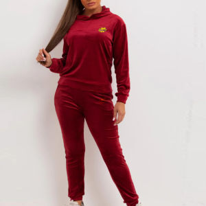 Ensemble de survêtement en velours pour femmes personnalisable, imprimé, design décontracté, 100% coton, respirant, séchage rapide, vente en gros - Product Image 1