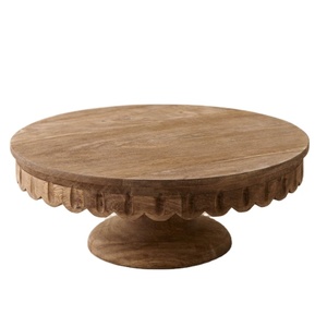 Présentoir à dessert rotatif en bois personnalisé support de support de gâteau à cupcake support de gâteau en tranches de bois rustique - Product Image 1