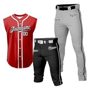 Personalized Baseball Uniforms Sublimation Printed Breathable Quick Dry V-neck Jersey Set - Product Image 1