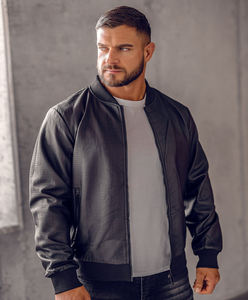 Chaqueta de Cuero Genuino al por Mayor para Hombre, Chaqueta de Motociclista Ajustada, Moderna, Forrada de Lana, Gruesa, para Primavera, Otoño e Invierno - Product Image 1