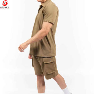 Ensemble T-shirt et short décontracté pour homme en fibre de bambou respirante, personnalisé, vente en gros, été - Product Image 2