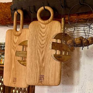 Tabla de cortar de madera de acacia con asa, tabla de cortar de queso duradera de alta calidad - Product Image 6