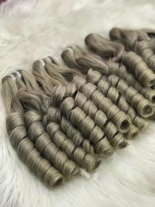 Extensiones de cabello tejido trenzado de ganchillo rizado de media primavera 100% cabello humano Remy virgen 10-38 pulgadas pretrenzado todos los colores suaves - Product Image 3