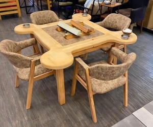 Mesa de Comedor Cuadrada Moderna, Muebles Comerciales para Restaurantes, Asientos de Madera para Cafeterías, para Áreas de Comedor de Hoteles y Cafeterías - Product Image 4
