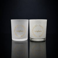 Wadah Kaca Mewah Putih Matte Baru dengan Desain Unik, Wadah Kosong, Cangkir Lilin Kaca Putih, Logo Cetak Sablon